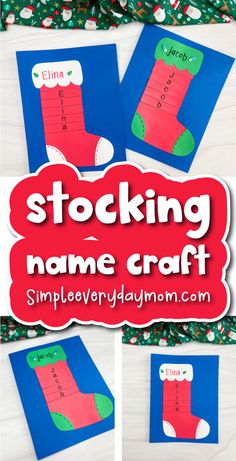 christmas stocking name craft for kids to make