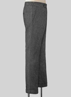 Celebrate in style at your next special event with our Gray Highland Tweed Trousers. Crafted from pure wool, the gray trousers are a truly luxurious choice to change your sartorial tradition. 
 
 Look Includes  Gray Tweed Fabric  Cross Pocket  Forward 2 Pleats  Side Tabs (No Loops)- Arrow Shape  Bottom Cuff (1.5")  Two Welted Back Pockets on Trousers   
 You can change the look during customization if required. 
 
 Lining: Viscose, Dry Clean. Gray Trousers, Fabric Cross, Tweed Trousers, Grey Tweed, Grey Trousers, Tweed Fabric, The Gray, Special Event, Dry Clean