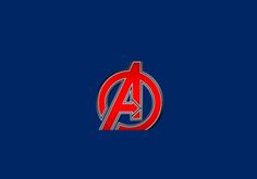 the avengers logo on a blue background