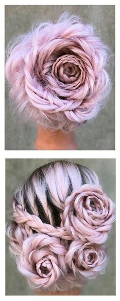 How To Do A Rose Braid Hairstyle For Yourself Party Hairstyles For Women, Braided Rose Hairstyle, Repair Hair Damage, Floral Updo, Rose Braid, Women Afro Hairstyles, Finger Wave Hairstyle, Bouffant Hairstyles, Cute Easy Hairstyles