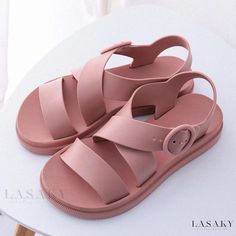 Lasaky - Womens Slip-resistant and Water-resistant Platform Sandals with Thick Cushioned Soles Casual Summer Flats, Jelly Flats, Rubber Sandals, Sandals Flat, Yellow Shoes, Jelly Shoes, Jelly Sandals, Sport Sandals, Sandals Women