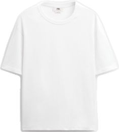 Zara White T-shirt For Streetwear, Classic White Short Sleeve Top For Summer, Classic Plain Summer T-shirt, Basic White Relaxed Fit Short Sleeve Top, White Relaxed Fit Basic Short Sleeve Top, Basic White Short Sleeve Top With Relaxed Fit, White Relaxed Fit Graphic Tee, Zara White Graphic Tee, Simple White Short Sleeve Top