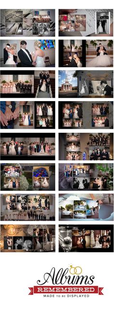 the wedding photo collage is shown in multiple pictures