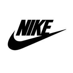 the nike logo is shown in black and white on a white background, it appears to be an official brand