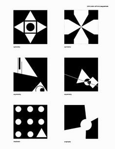 four different shapes are shown in black and white