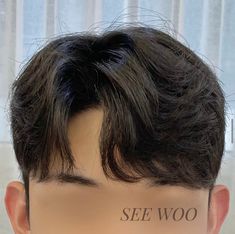 Korean Perm Men Short Hair, 60 40 Hairstyle Men Korean, Center Part Hairstyles Short, 60 40 Hairstyle Men, Korean Hair Styles Men, Male Middle Part Hair, Guy Perm, Korean Perm Men, Male Perm