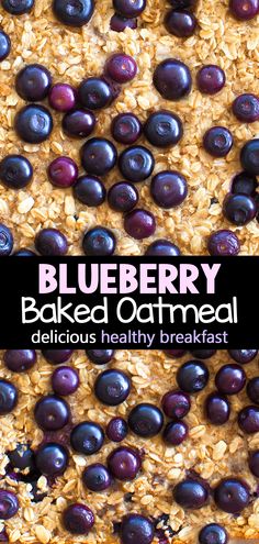 blueberry baked oatmeal with granola on top