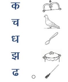 the words are in different languages and have pictures of birds, spoons, and pots