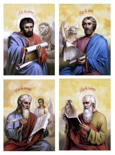 four paintings of jesus reading the bible