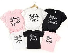 Birthday Girl T-shirt, Birthday Squad Shirt, Birthday Gang Tee, Birthday Crew Tee, Birthday Team Shirts, Bday Gift For Her, Birthday Shirt SIZE ↠ We have size chart on our listing photos. ↠ The shirts are unisex size--not women's fitted shirts. Women`s can downsize their regular size if they want a fitted look. SHIPPING AND PRODUCTION TIME ↠ Production time is 3-5 business days. ↠ Shipping Time is 1-5 business days. ↠ If you are in a RUSH, Please contact us. CARE INSTRUCTION ↠ Inside out, wash w Slumber Party Shirts, Birthday Party Sleepover, Sleepover Squad, Teen Birthday Party, Party Sleepover, Birthday Squad Shirts, Birthday Girl T Shirt, Bday Gift, Birthday Party For Teens