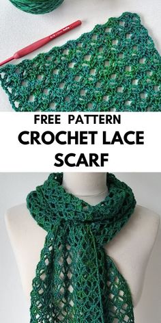 the crochet lace scarf is on display