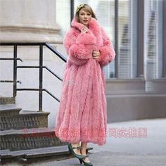 Great shopping ideas for New Artificial Fur Coat Pink Fur Coat Women's Long Imitation Rabbit Fur Coat, Women's Cothing Pink Fur Coat, Rabbit Fur Coat, Pink Fox, Tight Dress Outfit, Pink Fur, Coats Women, Fur Coats Women, Woolen Coat, Fur Fashion