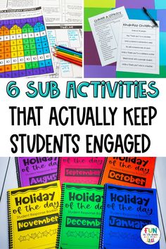 six sub activities that actually keep students engaged in their writing and reading skills for the classroom