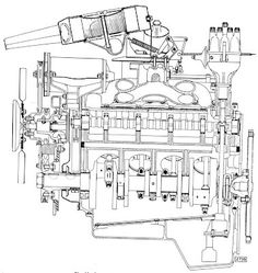 a drawing of the engine and its components