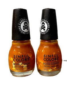 Sinful Bold Colors Nail Polish #2725 Twisted Toffee Lot Halloween Spooky Candy | eBay Halloween Nail Polish, Cool Nail Polish, Sinful Colors Nail Polish, Spooky Candy, Burgundy Lipstick, Cash Cash, Powder Nail Polish, Autumn Breeze, Goth Hair