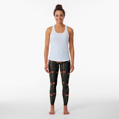 Get my art printed on awesome products. Support me at Redbubble #RBandME: https://www.redbubble.com/i/leggings/Daisy-Gossip-Dark-Floral-by-LindasPhotoArt/23795155.7DWO7?asc=u Spring Floral Print Workout Leggings, Floral Leggings