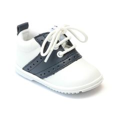 These white navy leather lace up oxfords will look adorable on your little gent! Note: Sizes 1-7 (Baby 1-3; Toddler 4-7) Size Chart (in-sole length, measured from inside): Size 1 2 3 4 5 6 7 Inches 4.25 4.56 4.86 5.25 5.44 5.81 6.13 Angel Baby Boy, Saddle Oxfords, Aesthetic Galaxy, Navy And White Dress, White Dress Shoes, Black Leather Dresses, Oxford White, Angel Baby, Navy Shoes