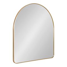 an arch shaped mirror with gold trim