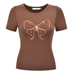 Brown Butterfly Aesthetic Top Intricately designed yet effortlessly elegant, our Brown Butterfly Aesthetic Top features a beautiful brown butterfly pattern that adds a touch of whimsy to any outfit. Made from high-quality materials, this top is both comfortable and stylish, making it the perfect addition to your wardrobe. Size: • S: Bust: 67cm/ 26.4 in. Length: 50cm/ 19.7 in. Sleeves: 16.5cm/ 6.5 in Material: Polyester Brown Butterfly Aesthetic, Aesthetic Outfits 90s, Butterfly Aesthetic, Brown Butterfly, 90s Clothing, Egirl Clothes, Aesthetic Clothing Stores, Outfits 90s, Jumpsuit Men