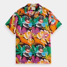 Scotch & Soda Printed Short-Sleeved Camp Shirt Mens Shirts 483917 Free Shipping Worldwide Spring Shirt With Vibrant Print And Relaxed Fit, Patterned Top With All Over Print And Camp Collar, Patterned Top With Camp Collar And All Over Print, Patterned Camp Collar Top With All Over Print, Hawaiian Collared Tops With Graphic Print, Hawaiian Collared Top With Graphic Print, Relaxed Fit Printed Hawaiian Shirt, Printed Hawaiian Shirt With Relaxed Fit, Summer Multicolor Printed Shirt