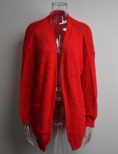 Front Open Pocket Fleece Cardigan Winter Tops With Pockets And Open Front, Winter Open Front Tops With Pockets, Cozy Open Front Tops For Winter, Cozy Open Front Winter Tops, Red Open Front Tops For Winter, Red Open Front Top For Winter, Fleece Cardigan, Hooded Faux, Tassels Fashion