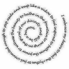 the words are arranged in a spiral