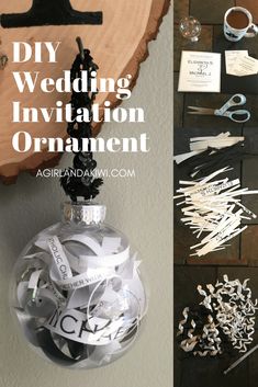 the diy wedding decoration ornament is made from scraps and paper clips