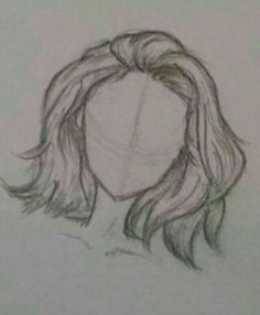 a drawing of a woman's head with long hair