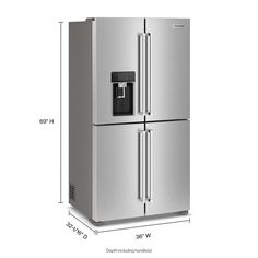 the refrigerator is tall and has two doors