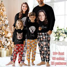 🎄The overall design is perfect for winter wear and this is sure to make a special Christmas present! Pajama set includes long-sleeve tee and coordinating pants.Pajama has good air permeability to keep warm without overheating. Suitable for home wear, lounge set, sleepwear set, nightwear, etc. ✨This Custom lovely patterns, beautiful pajama set is perfect for so many occasions! This personalized pajama set is not just pajama, it is also a unique gift for your girlfriend, mother, grandma, friends. Black Long Sleeve Christmas Sets, Family Matching Holiday Winter Sleepwear, Playful Long Sleeve Christmas Sleepwear, Winter Matching Sleepwear For Home, Family Matching White Sets For Winter, White Family Matching Sets For Winter, Black Christmas Sleepwear, Black Christmas Holiday Sleepwear, Black Holiday Sleepwear For Winter