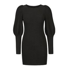 Black Knit Slim Fit Long Sleeve Bodycon Dress Winter Evening Ribbed Mini Dress, Elegant Bodycon Knit Mini Dress, Ribbed Mini Dress For Winter Evenings, Fitted Knit Mini Dress For Evening, Elegant Knitted Bodycon Dress, Elegant Textured Knit Mini Dress, Winter Evening Bodycon Sweater Dress, Knitted Long Sleeve Mini Dress For Party, Fitted Textured Knit Mini Dress