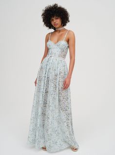 We make enchanting clothing for the vibrant muse unafraid to take risks, forge their own way and embrace a bit of adventure. Long Spring Dresses, Lace Floral Dress, Adorable Dresses, Yellow Maxi Dress, Floral Lace Dress, Blue Maxi, Lace Maxi, Gathered Skirt, Lace Bodice