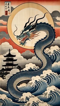 Asian Dragon Drawing, Traditional Chinese Dragon Art, Chinese Dragon Character, Japanese Art Dragon, Chinese Dragon Wallpaper, Asian Dragon Art, Japanese Warrior Art, Chinese Dragon Painting, Naga Art