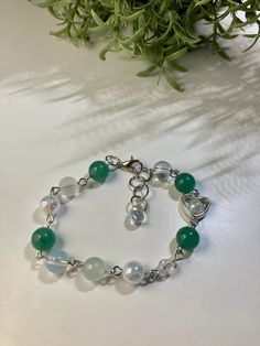 Material: Acrylic Green Heart Beads Bracelet Jewelry, Adjustable Fairycore Bracelets As Gifts, Fairycore Bracelet, Whimsical Green Beaded Bracelets, Handmade Green Heart-shaped Beaded Bracelets, Goblincore Dress, Cottagecore Hat, Dresses Cottagecore, Cottagecore Bag