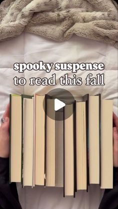 someone is reading a book with the caption spooky suspense to read this fall