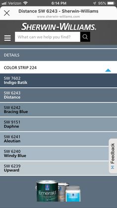 an iphone screen showing the pricing for sherwin - williams paint and other products