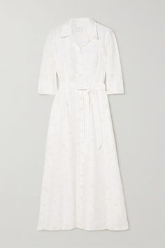 Casual White Dress, Dresses Royal, Belted Shirt Dress, Modern Bridal, Embroidered Linen, Midi Shirt Dress, White Shirt Dress, Bridal Designs, Cotton Voile