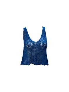 Material: Acrylic, Polyamide Colour: Petrol Blue SIZE OF VEST  Free Size: 8- 18 Bust: 44'' Length: 18'' SIZE OF SHRUG  Free Size Fits up to 18 Bust: 44'''' Approx Sleeve Length: 17'' Approx Length: 21'' Approx Add a touch of boho chic to your outfit with this stunning women's mesh crochet shrug vest top. The free size design makes it suitable for sizes 8-18, and the wrap style and long sleeves add an elegant touch. The petrol blue colour and crochet fabric type give it a festival-ready feel, per Blue Casual Tank Top For Festival, Casual Blue Tank Top For Festivals, Summer Party V-neck Crochet Top, Blue Bohemian Top With Crochet Trim, V-neck Crochet Top For Summer Party, Summer V-neck Crochet Top For Party, Sleeveless Open Knit Party Tops, Sleeveless Open Knit Tops For Party, Bohemian Blue Tank Top For Beach