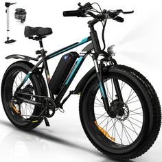 an electric bike is shown on a white background