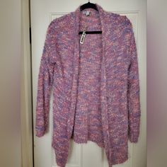 New With Tag Moral Fiber Cute, Fuzzy And Cozy Pink Purple Multi Color Cardigan Sweater Size Large Comes From Smoke Free Home Don't Be Shy - Send Me Your Best Offer Casual Purple Soft Knit Cardigan, Purple Long Sleeve Casual Cardigan, Casual Long Sleeve Purple Cardigan, Casual Purple Long Sleeve Cardigan, Purple Long Sleeve Cardigan For Winter, Purple Long Sleeve Winter Cardigan, Trendy Lavender Long Sleeve Cardigan, Trendy Long Sleeve Lavender Cardigan, Cozy Purple Knit Cardigan