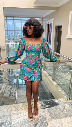 Cute Dress Designs, Cute Ankara Dresses, Ankara Wrap Dress Styles, Casual Ankara Styles, Current Ankara Styles, Ankara Dress Designs Chic, Ankara Wrap Dress, Short Ankara Dresses