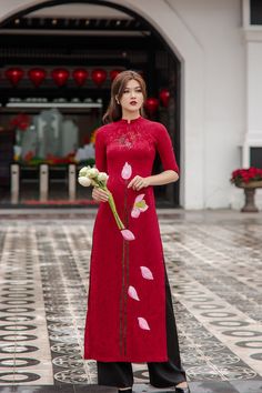 Ao Dai Vietnam High Quality Vietnamese Traditional Costume - Etsy Vietnam Culture Traditional Dresses, Elegant Maxi Traditional Wear With Traditional Patterns, Traditional Festive Cheongsam For Ceremony, Elegant Long Ao Dai For Ceremonial Use, Elegant Long Ao Dai For Ceremonial Occasions, Elegant Long Ao Dai For Ceremonial, Elegant Traditional Drape Wear For Spring, Elegant Spring Traditional Wear With Traditional Drape, Elegant Fitted Cheongsam For Festivals