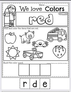 a worksheet with the words we love colors and pictures for kids to color