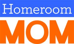 the logo for mom's day is shown in blue, orange and white colors