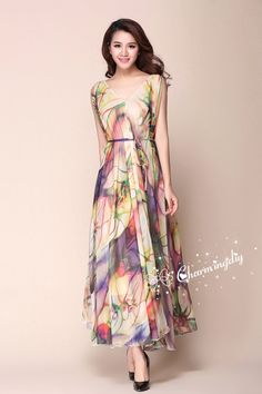 Chiffon V Neck Flower Long Party Dress Evening Wedding Lightweight Sundress Summer Holiday Beach Dress Bridesmaid Dress Maxi Skirt MD05 Detail Info: ❤ Color: Flower D as picture More color choice link: https://www.etsy.com/listing/213656440/chiffon-dress-color-card?ref=shop_home_feat_1 You just note the color number you want with order. ❤ Material: Chiffon ❤ The dress doesn't limit the chest size and waitst size, arm hole 45cm (if your upper arm circle circumference is more than 40cm, please not Bridesmaid Maxi Skirt, Maternity Photo Dresses, Maternity Photo Dress, Vestidos Para Baby Shower, Beach Holiday Dresses, Sundress Summer, Chiffon Flower, Baby Shower Dresses, Printed Summer Dresses