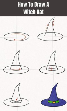 how to draw a witch hat step by step instructions for beginners and advanced students