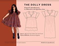 the dolly dress sewing pattern is shown