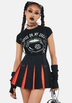 Peek A Boo Pleated Skirt – Dolls Kill Edgy Pleated Skirt For School, Punk Pleated Skirt For School, Punk Style Pleated Skirt For School, Punk Style Cotton Pleated Skirt, Edgy Cotton Pleated Mini Skirt, Unif Skirt, Rave Skirt, Ponte Skirt, Festival Skirts