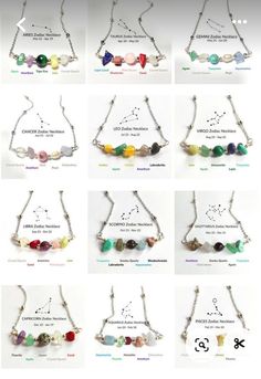 Cheap Multicolor Crystal Necklaces With Gemstone Beads, Crystals For Zodiac Signs, Zodiac Crafts, Birthday Crystals, Zodiac Gemstones, Crystals Zodiac, Zodiac Crystals, Crystal Jewelry Diy, Stone Jewelry Necklace