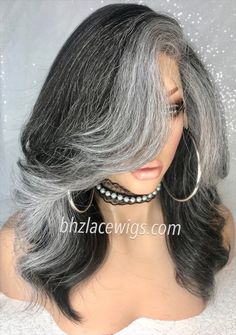 Bumped Ends, Bob Cuts For Women, Gray Bob, Grey Bob, Bob Cut Wigs, Salt And Pepper Hair, Grey Hair Inspiration, Money Piece, Indian Human Hair